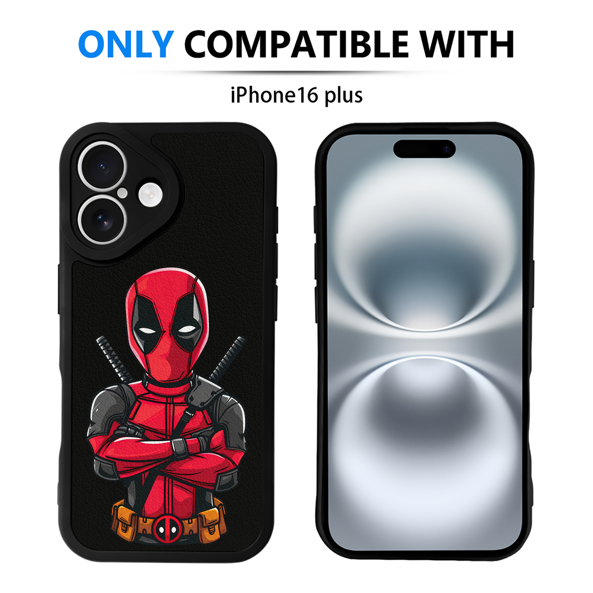 （画像用） Deadpool デッドプール 【iPhone 16シリーズ対応】シリコンスマホケース（レザー調） 材質：シリコン